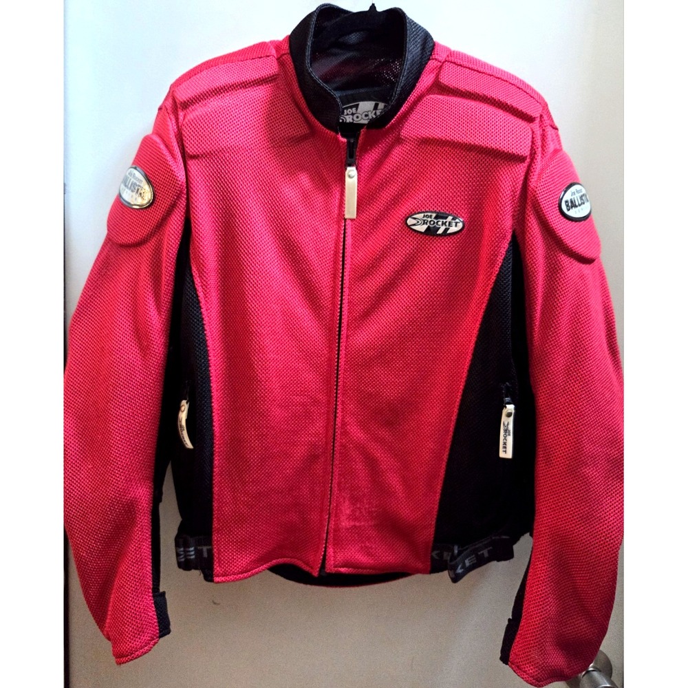 Joe Rocket Ballistic Series Motocross Motorcycle L Jacket Mesh Red Black Padded